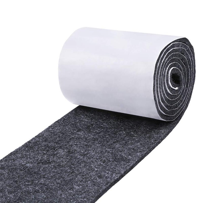 Pllieay 1 Pack Felt Tape in Self Adhesive, Dark Gray Polyester Felt Strip Roll 3.9 inch Wide x 59 inch Long x 0.15 inch Thick for Protect Furnitures, Hard Surface and Freedom DIY Adhesive - Image 1